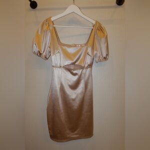 Blue Blush Gold Satin Mini Dress